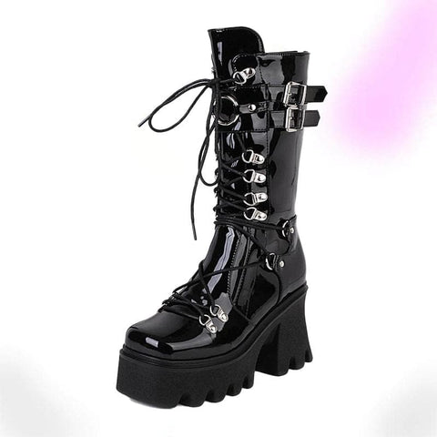 Get High Chunky Platform Boots (Women)