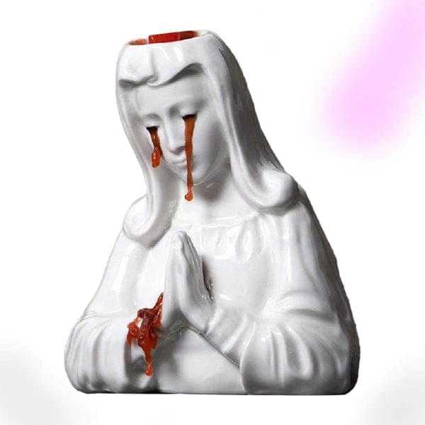 Crying Mary Candle Holder