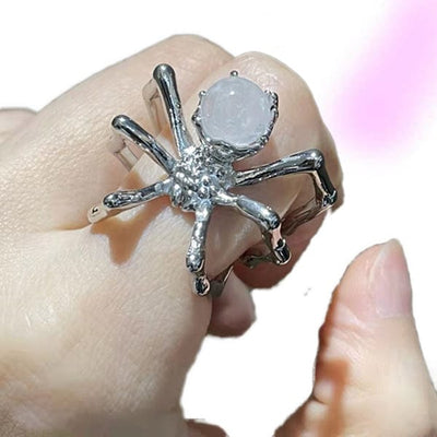 Crystal Ball Spider Ring