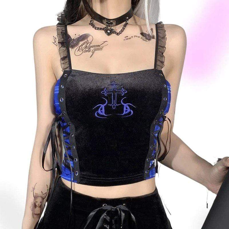 Gothic Crucifix Velvet Top