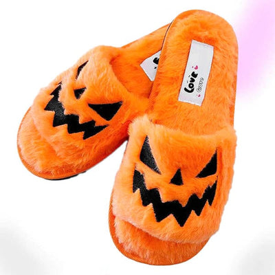 Haunted Pumpkin House Slippers