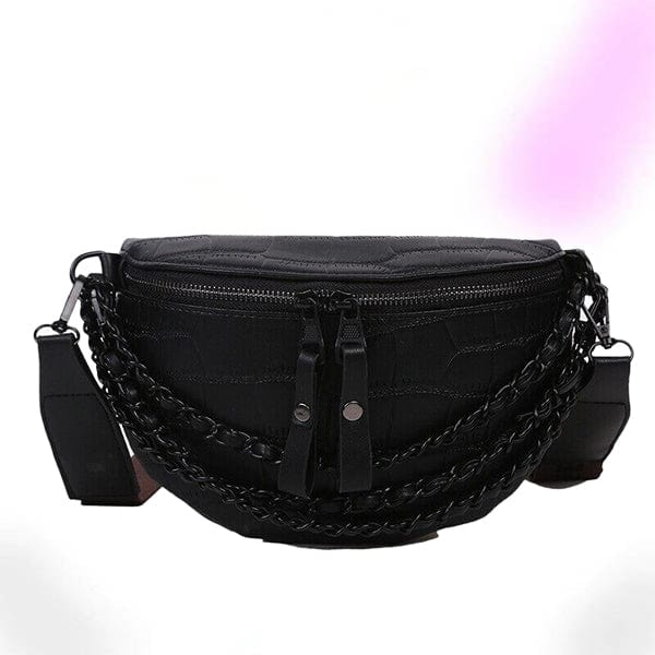 Faux Leather Chain Bum Bag