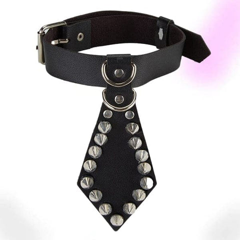 Steampunk Leather Necktie