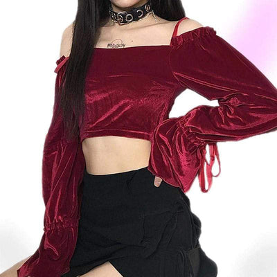 Red Velvet Gothic Crop Top
