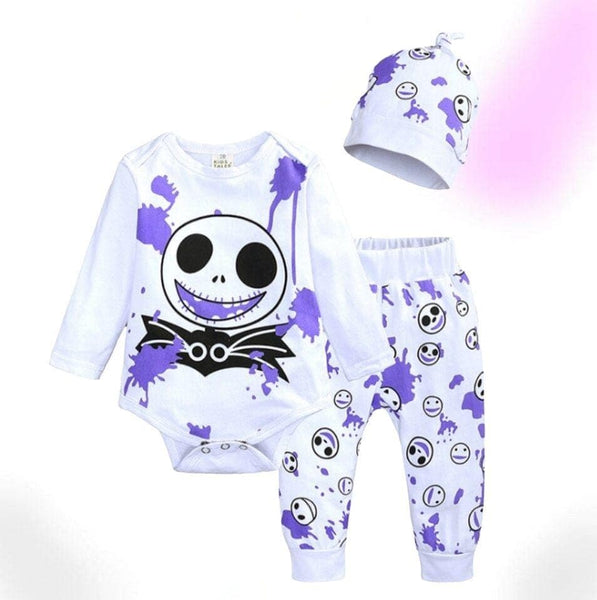 Baby Skull Long Sleeved Romper Set