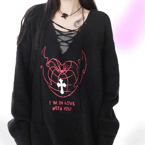 Emo Grunge Sweater Top Set