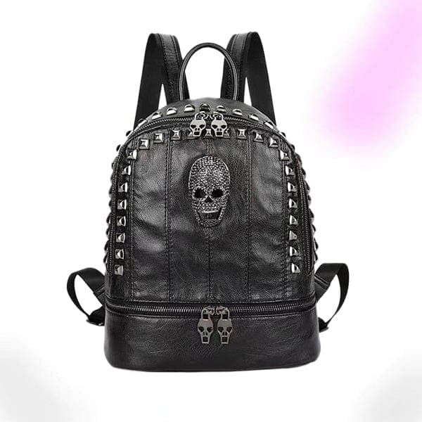 Skull Rivets Leather Backpack