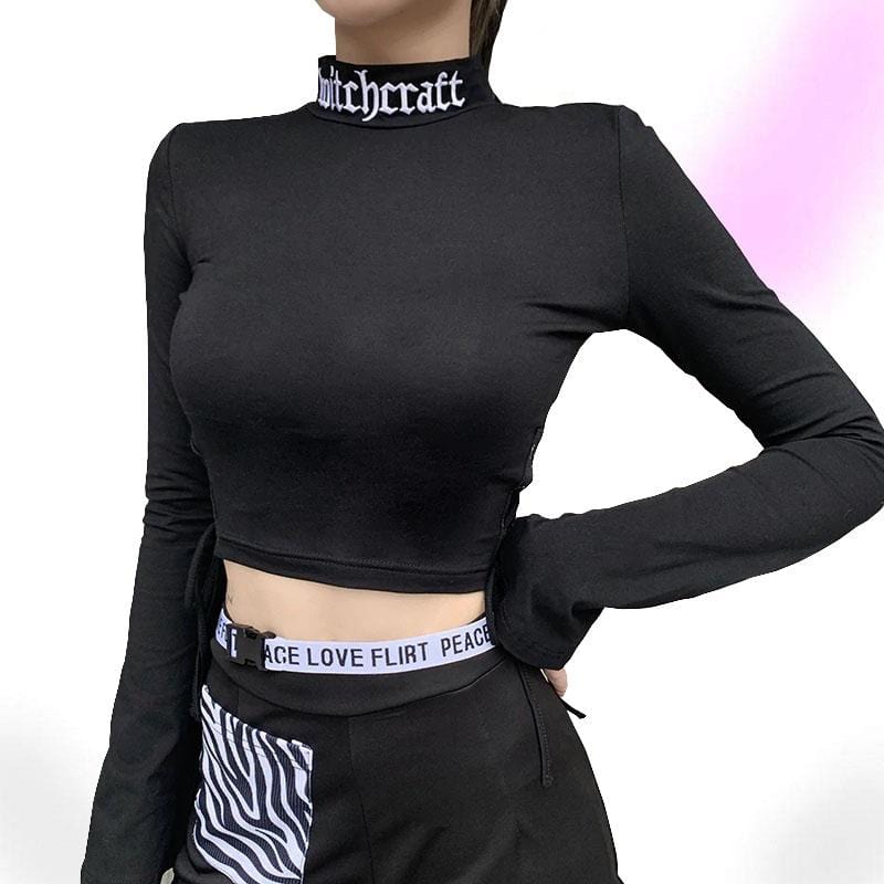 Lolita Vintage Crop Top Shirt | Goth Shirt - Gothic Babe Co