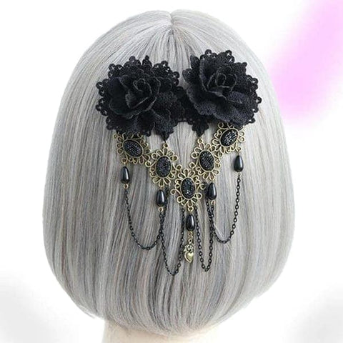 Black Rose Hair Clip