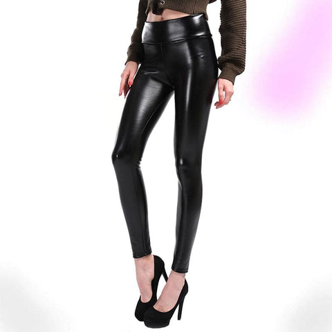 Faux Leather Gothic Black Leggings