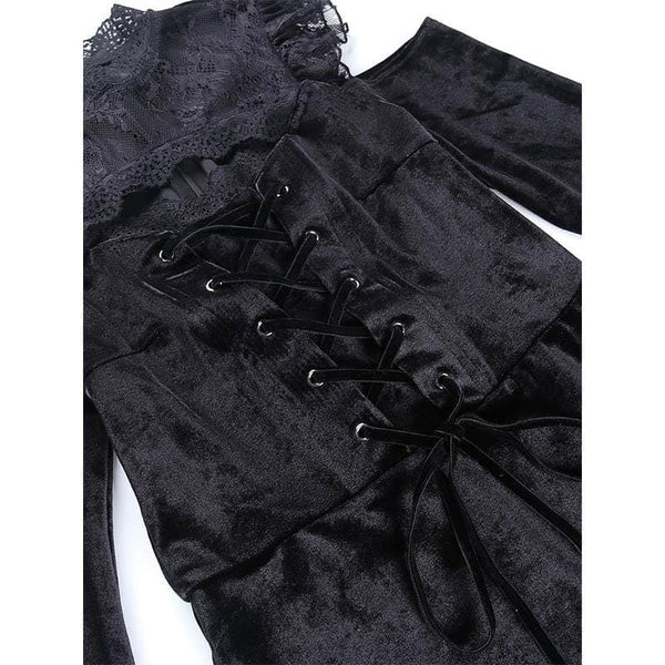 Lost Widow Lace Velvet Dress