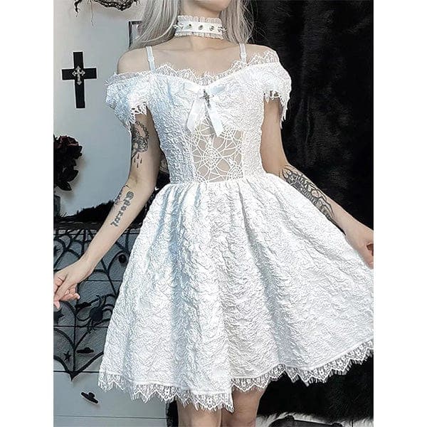 Gothic Spider Web Lace Dress