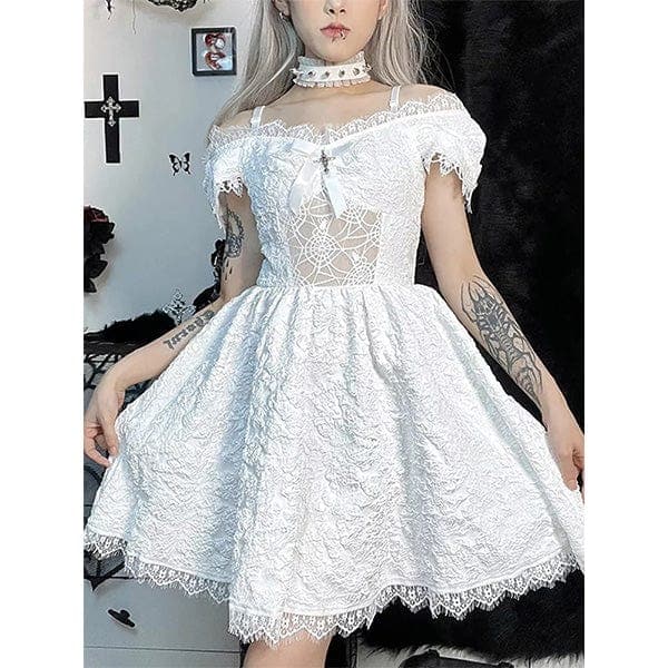 Gothic Spider Web Lace Dress