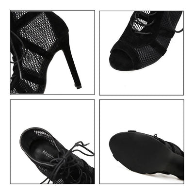 Gal Gothic Black Mesh Heels