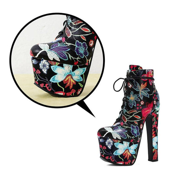 Gothic Punk Floral Boots