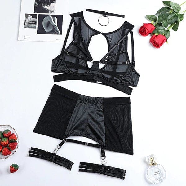 Evie Mesh Lingerie Set