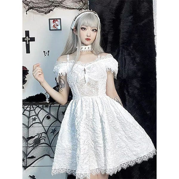 Gothic Spider Web Lace Dress