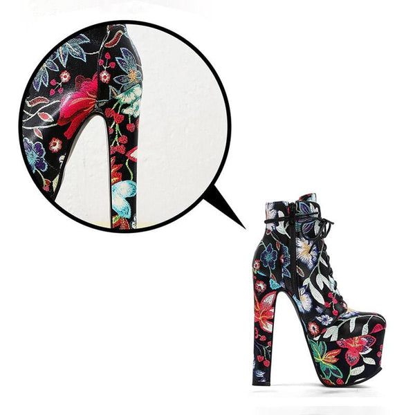 Gothic Punk Floral Boots