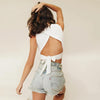 Reckless Babe Backless Crop Top