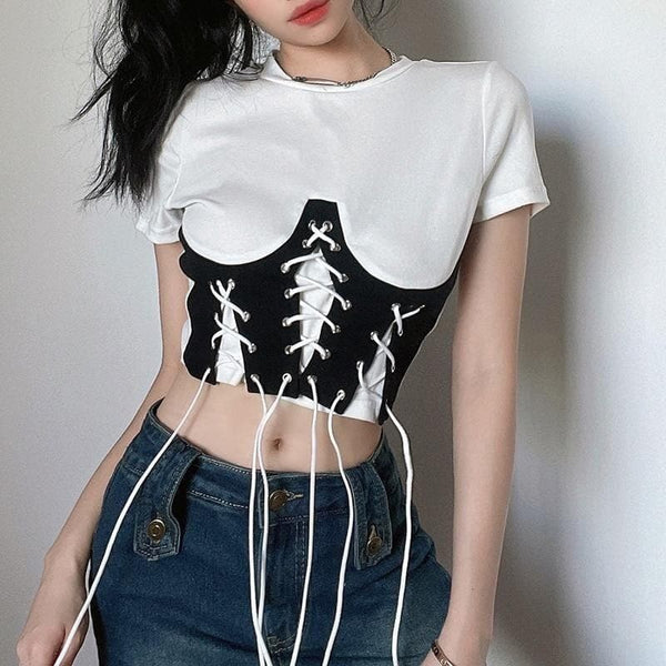 Noire Corset Tshirt