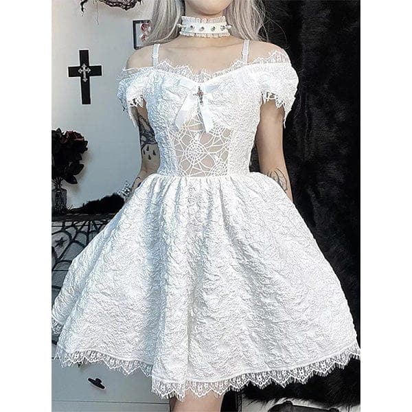 Gothic Spider Web Lace Dress