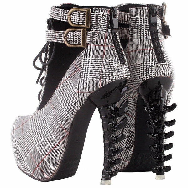 Gothic Punk Bone Heel Boots