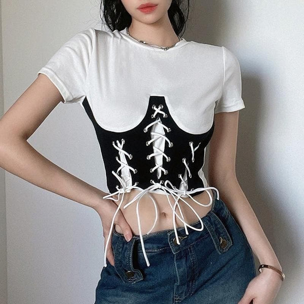 Noire Corset Tshirt