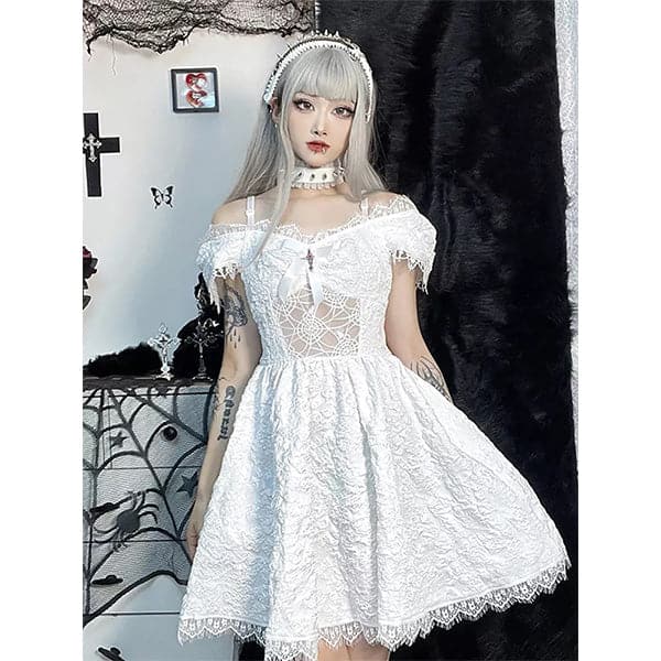 Gothic Spider Web Lace Dress