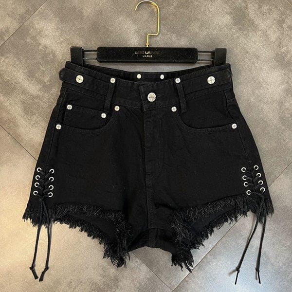 Lil Freak Fringe Denim Shorts