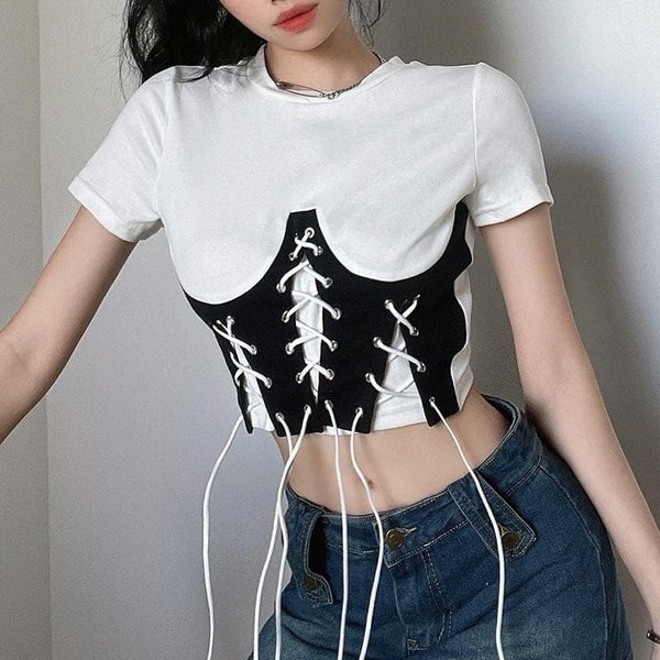 Noire Corset Tshirt