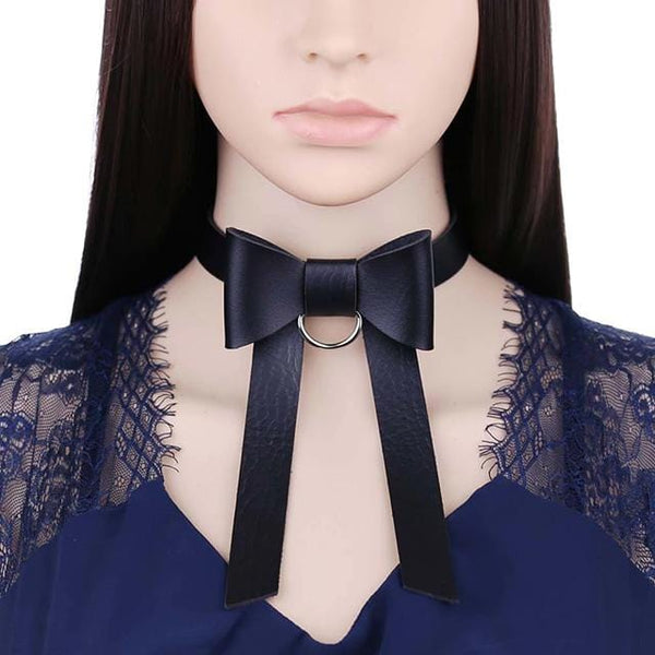 Bowknot Leather Choker