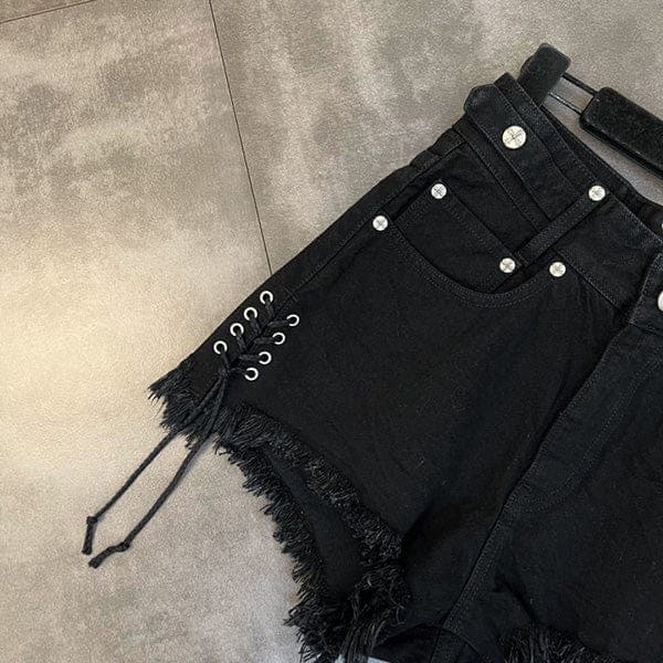 Lil Freak Fringe Denim Shorts