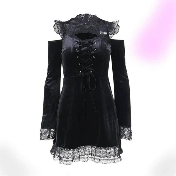 Lost Widow Lace Velvet Dress