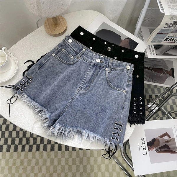 Lil Freak Fringe Denim Shorts