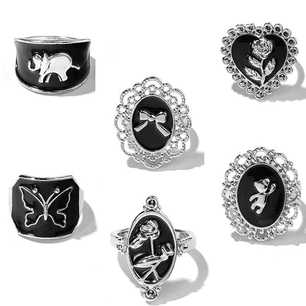 Vintage Black Cocktail Rings