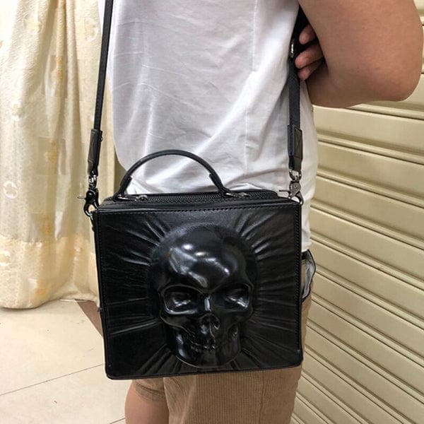 Death Face Leather Bag