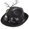 Devon Steampunk Black Hat with Goggles