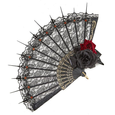 Timekeeper Lolita Black Hand Fan