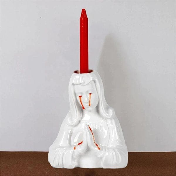 Crying Mary Candle Holder Gothic Babe Co