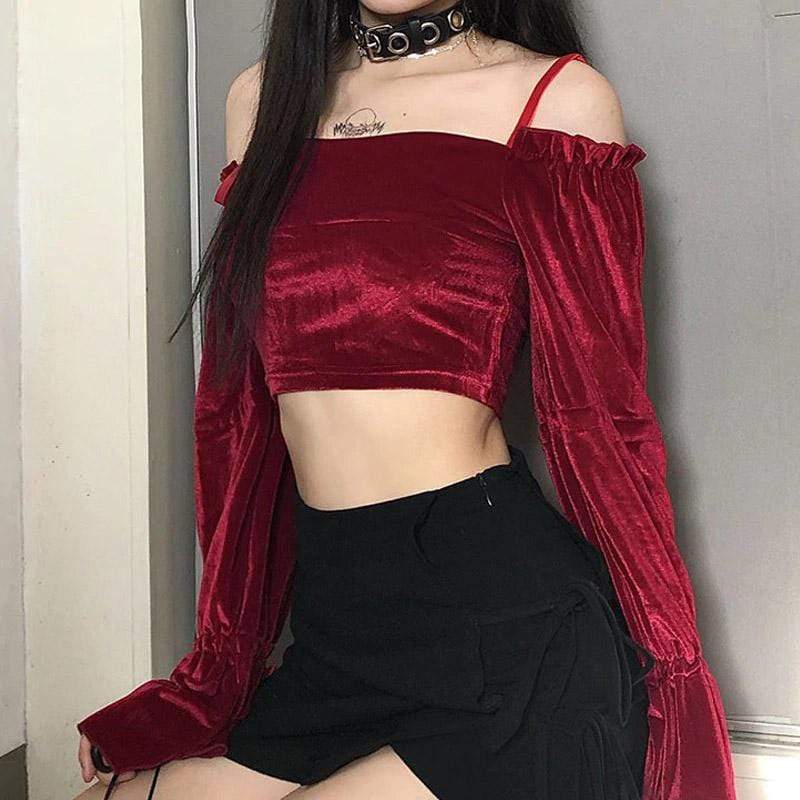 Red Velvet Gothic Crop Top