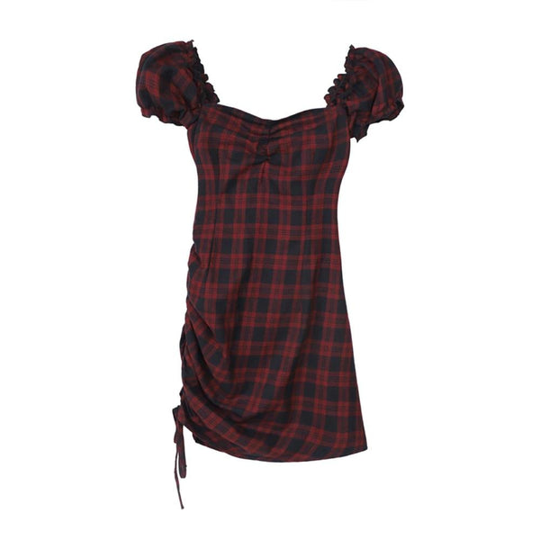 Morticia Vintage Plaid Dress