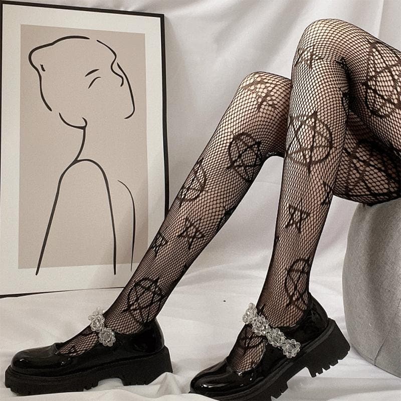 Magical Pentagram Fishnet Tights