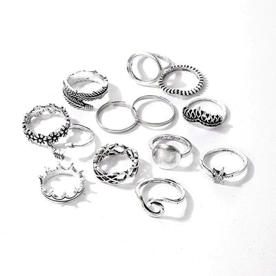 Thalassophile Vintage Geometric Ring Sets