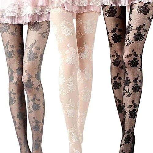 Dark Rose Lace Stockings