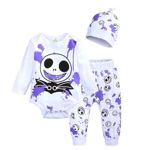 Baby Skull Long Sleeved Romper Set