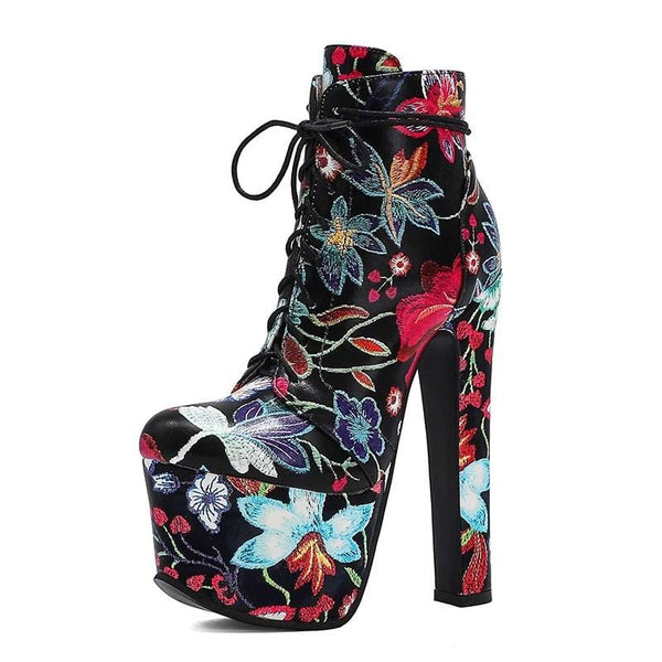 Gothic Punk Floral Boots