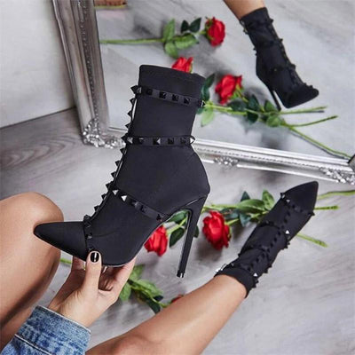 Sexy Rivet Cage Boots