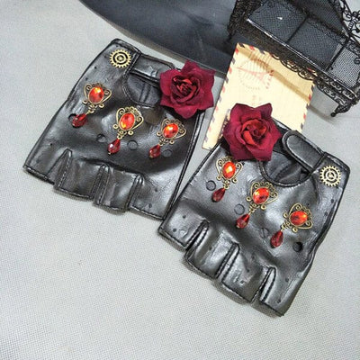 Punk Love Leather Gloves