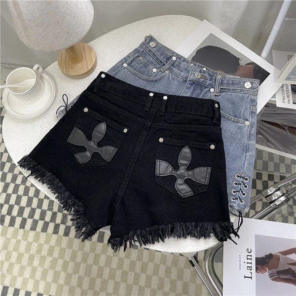 Lil Freak Fringe Denim Shorts