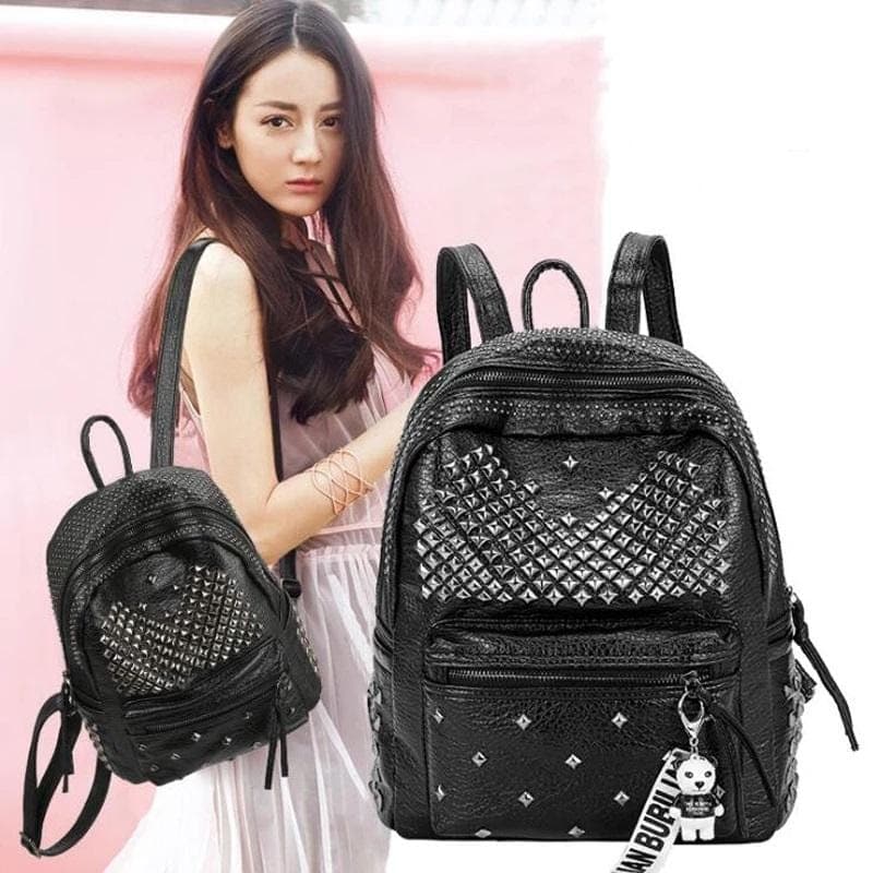 Rivets Overload Leather Backpack